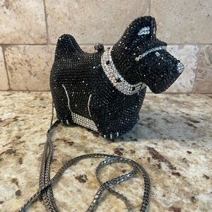 Ash Amaira Scottish Terrier Swarovski Crystal Luxury Designer Purse Clutch